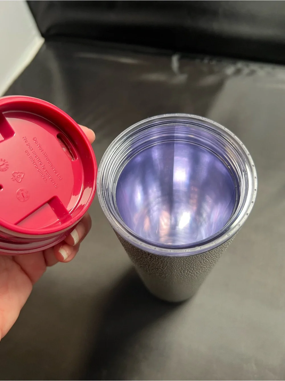 Starbucks 16oz Stainless Steel Textured Insulated Tumbler with Burgundy Lid